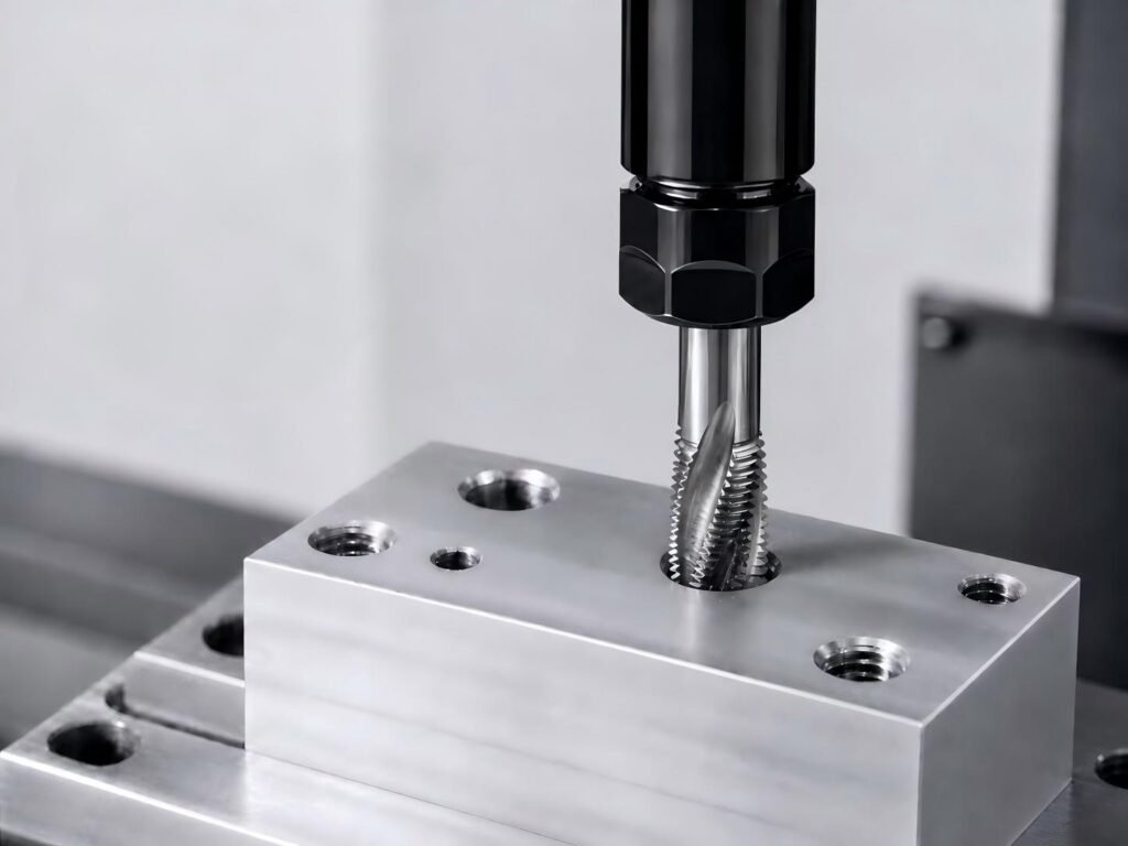 Thread milling tool machining an internal thread
