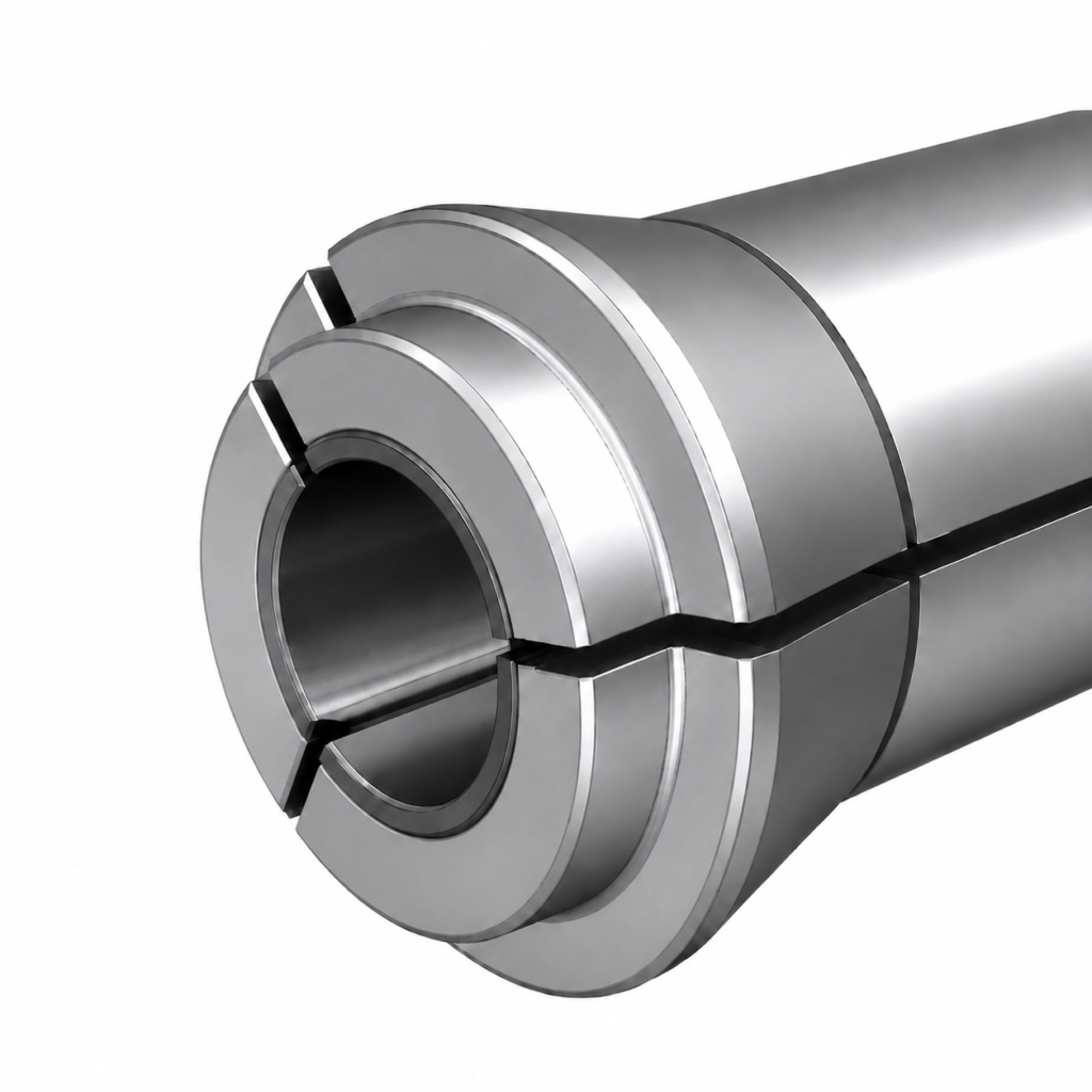Carbide-lined collet bore for Swiss-type lathes