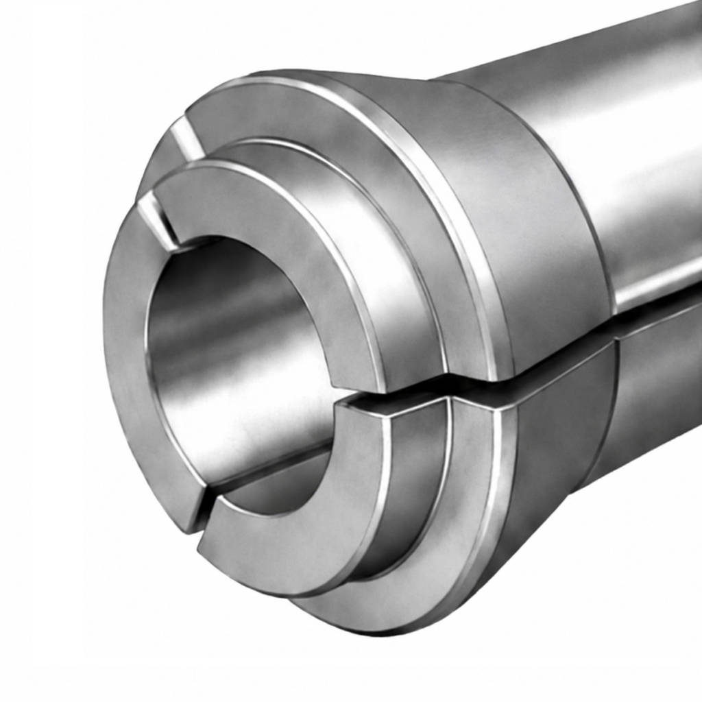 Round bore Swiss-type lathe collet