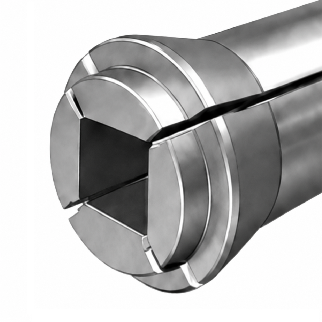 Square bore Swiss-type lathe collet