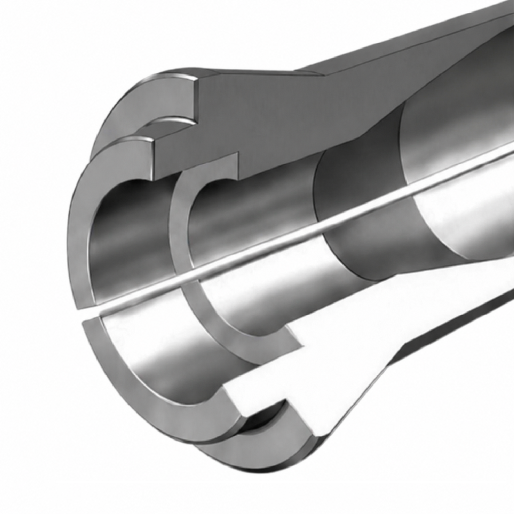 Step bore Swiss-type lathe collet