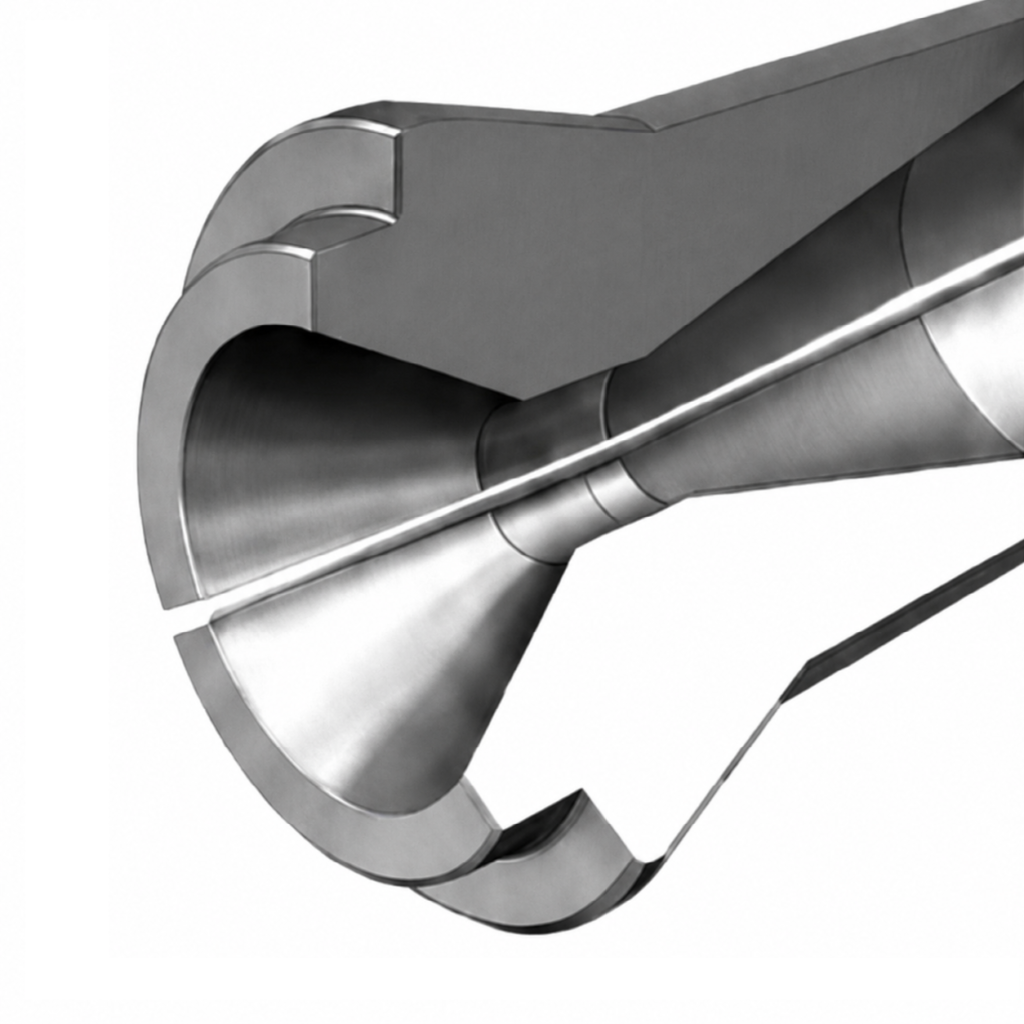 Taper bore Swiss-type lathe collet