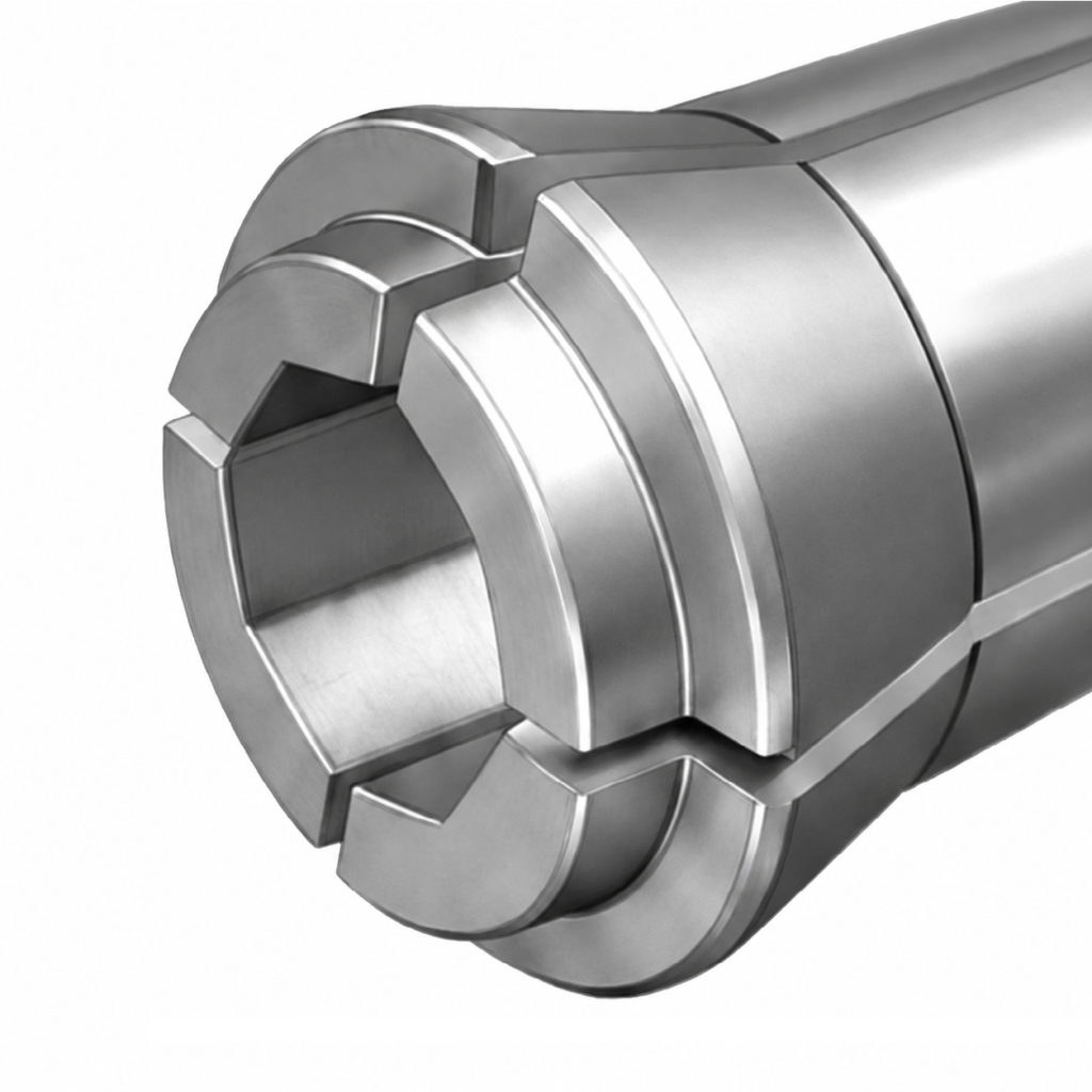 Octagon bore Swiss-type lathe collet