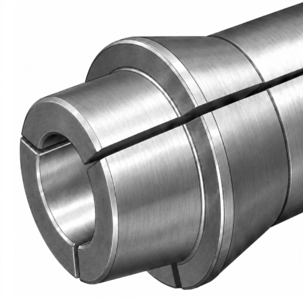 Straight long-nose collet for Swiss-type lathes