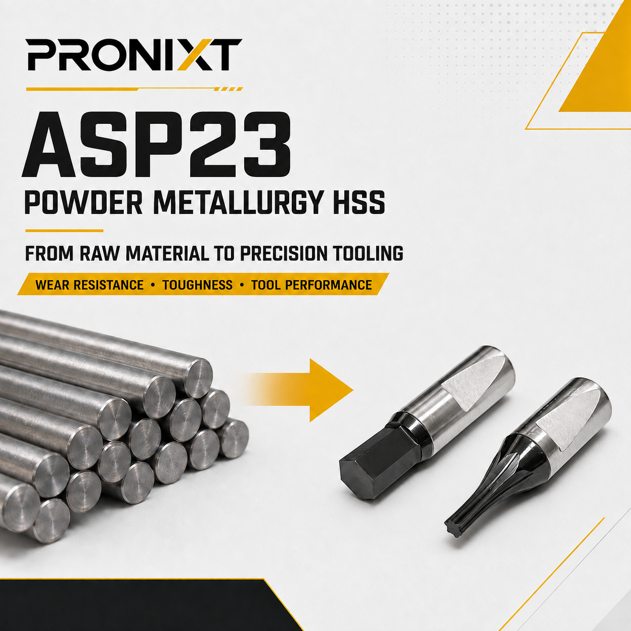 ASP23 powder metallurgy high-speed steel for precision rotary broaching tools