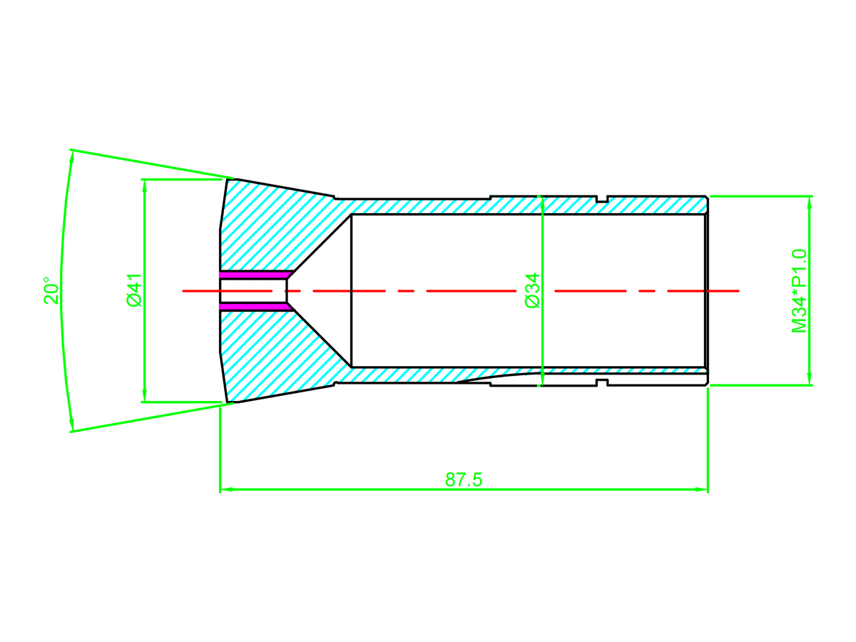 CD25 T227 T34-87.5 3733E guide bush dimensional drawing