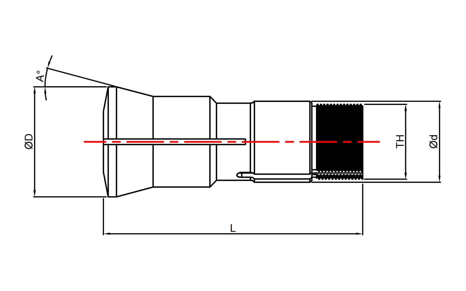 Reinforced carbide-lined guide bushing dimensional drawing