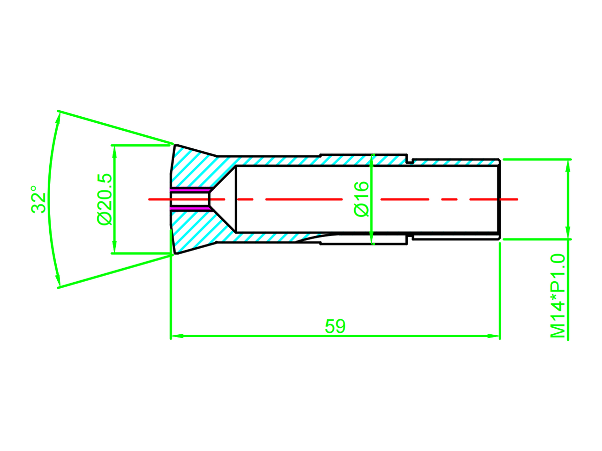 TD10 I353 T16-59 3260E guide bush dimensional drawing