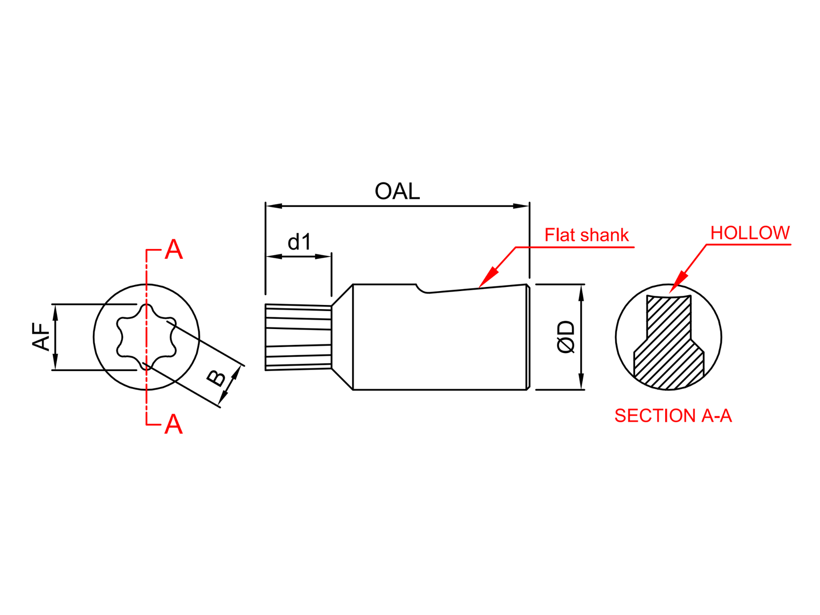 Torx star rotary broaching tool CAD drawing